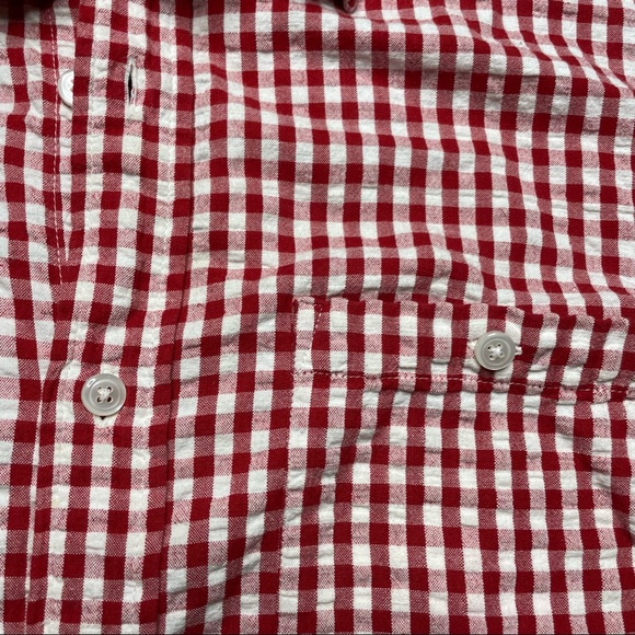 Orvis Short Sleeve Shirt Soft Cotton Check Red Mens Large - Picture 9 of 12
